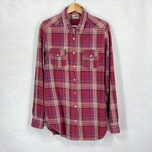Kavu Long Sleeve Button Up Plaid Flannel 100% Cotton Shirt Size L